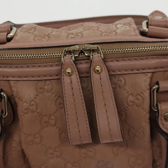 GUCCI GG Canvas Guccissima Hand Bag Leather Pink - Picture 10 of 15